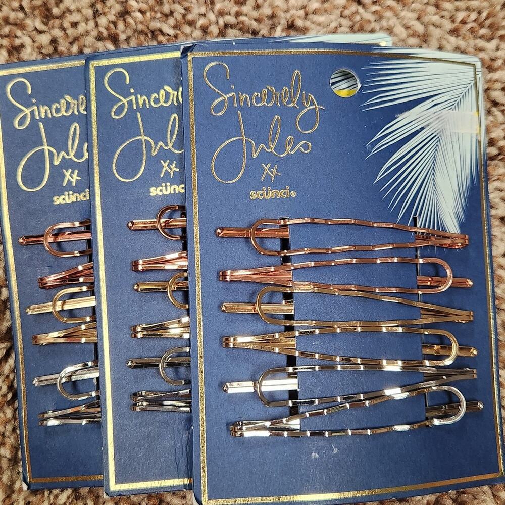 Sincerely Jules by Scunci Lot of 3 packs of Bareetes hair clips